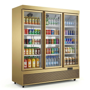 Xmen 3 Door Upright Display Fridge Stainless Steel 1200L